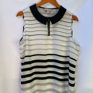 Banana Republic Women’s Black And White Sleeveless  Blouse  Top in size L